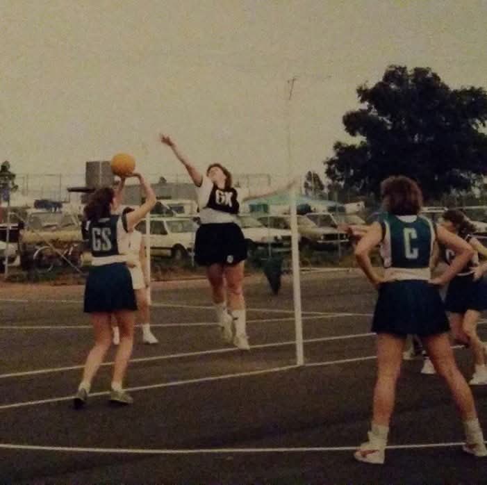 Kaye Sweeney (GK) in action in at Campbelltown in 1987