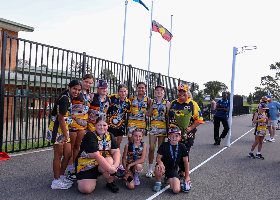 Aunty Cino and her players at the 2025 Koori Gala Day.